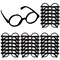 24 Pack Nerd Glasses Party Supplies, Round Black Wizard Glasses for Cosplay Costumes